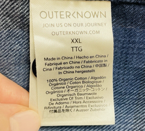 Camisa de franela de transición Outerknown para hombre XXL azul a cuadros algodón orgánico - Imagen 4 de 7