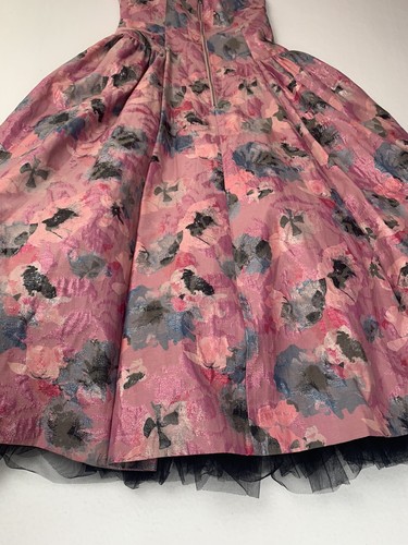 Rebecca Taylor Strapless Ball Gown Womens 10 Floral Brocade Fuchsia Prom $1095 - Picture 8 of 21