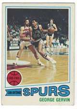 1977-78 TOPPS # 73 GEORGE GERVIN - SPURS BASKETBALL CARD - NICE AND NO CREASES !