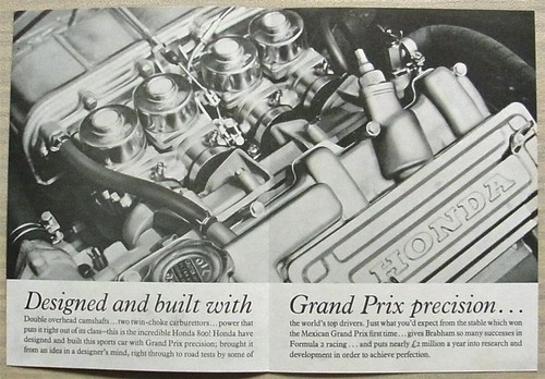 HONDA S800 ROADSTER & COUPE Car Sales Leaflet Brochure c1968 - Picture 2 of 3
