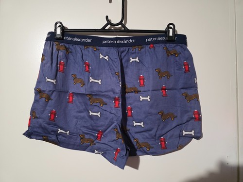 Mens PETER ALEXANDER Dog Patterned Sleep Shorts - Size XL (T60) - Picture 3 of 3