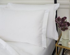 FRETTE 1860 Anna 400CT Sateen Set of 2 Queen Pillowcases White