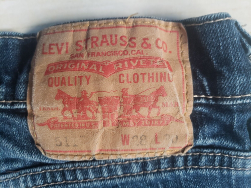 Pantalones de mezclilla Levis 511 para mujer talla 28 X 30 pierna recta tiro medio azul - Imagen 10 de 11