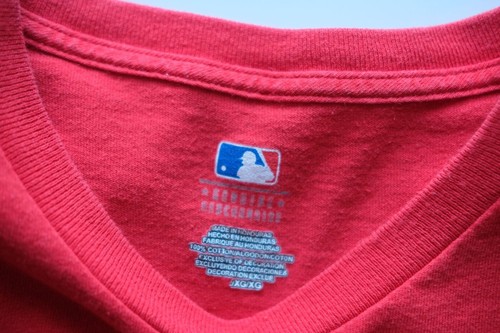 MLB MAJESTIC TEXAS RANGERS BASEBALL RED Y2K VTG T SHIRT 100% COTTON MENs SZ XL - Picture 5 of 5