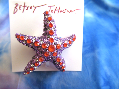BETSEY JOHNSON AUTHENTIC Mermaid Jewels Starfish Adjustable Stretch Ring - Picture 6 of 6