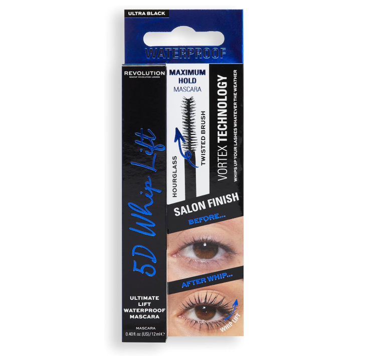 Makeup Revolution 5D Whip Lift Waterproof Mascara, Maximum Lift, Length & Volume, Long-Lasting, Smudge Resistant, Black, 12 ml - Image 5