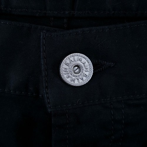 BALMAIN Jeans Mens Size 36 Black Cargo Button Fly Zip Pockets Pants $1595 - Picture 4 of 12