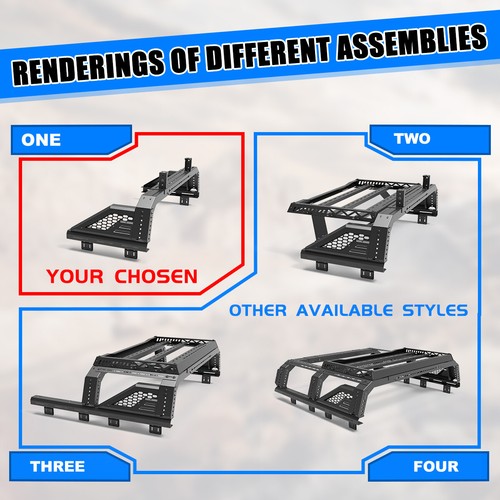 Modular Mid-size Pickup Adjustable Bed Rack Roll bar For Dodge Chevy Toyota Jeep - Picture 31 of 76