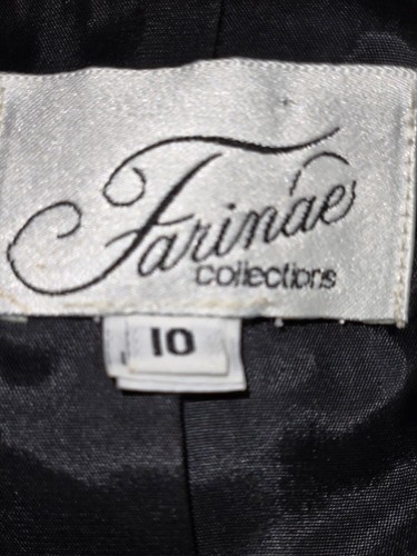 Vtg Women's Black Velvet Emb Lined Blazer Farinae Collections Size 10 - Picture 8 of 13