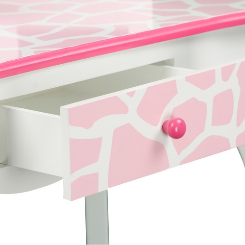 Fantasy Fields Gisele Giraffe Kids Play Vanity Table Stool White Pink - Picture 5 of 12