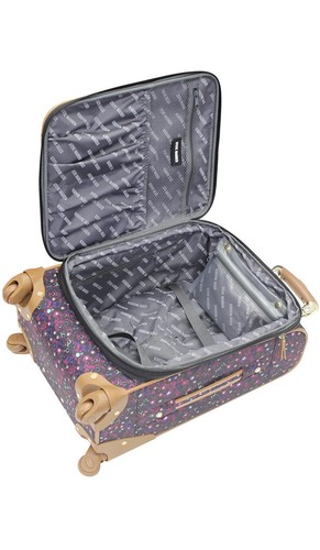 Steve Madden Designer Luggage Collection -4PC , Softside Spinner , Purple Print - Picture 4 of 7