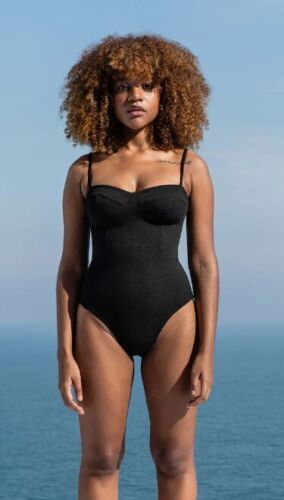 NWT HAIGHT Crepe Vintage One Piece Swimsuit Womens Large Black - Picture 8 of 8