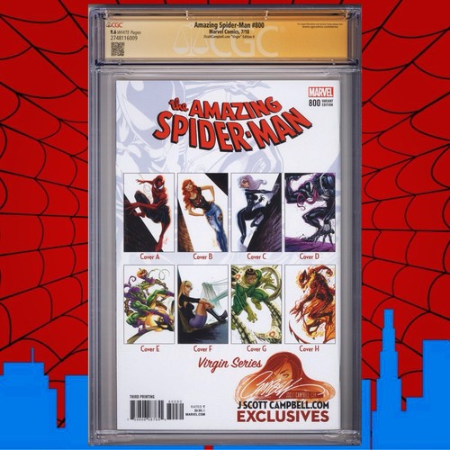 CGC 9.6 SS Amazing Spider-Man #800 SDCC 2018 Campbell Virgin Edition H Variante - Bild 2 von 2