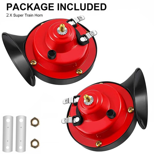 2x 12V 300DB Super Loud Train Air Horn Waterproof Motorcycle Car Truck Boat SUV - Picture 7 of 7