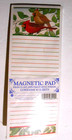 Male & Female CARDINAL BIRDS Magnetic List Memo Note Pad Sealed 50 Sheets