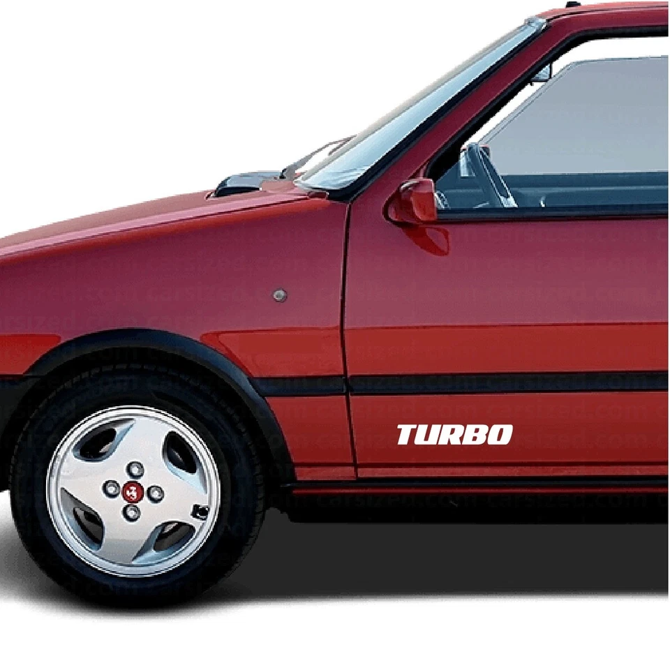 2 Adesivi Turbo Sticker Tuning Fiancata Posteriore In Stile Auto Sportive - Immagine 2 di 4