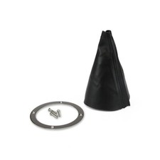 Lokar Trans Shift Boot 70-HRB / Hot Rod, Round, Black, 5 in. Polished Trim Ring