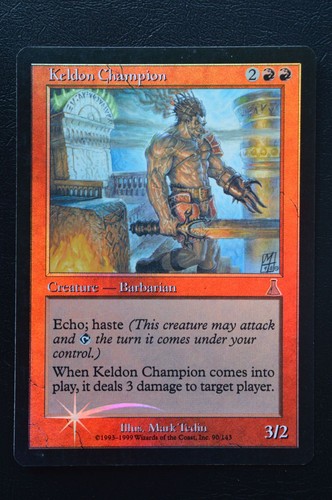 Magic The Gathering MTG KELDON CHAMPION FOIL Urza's Destiny LP Lightly Played - Picture 1 of 2