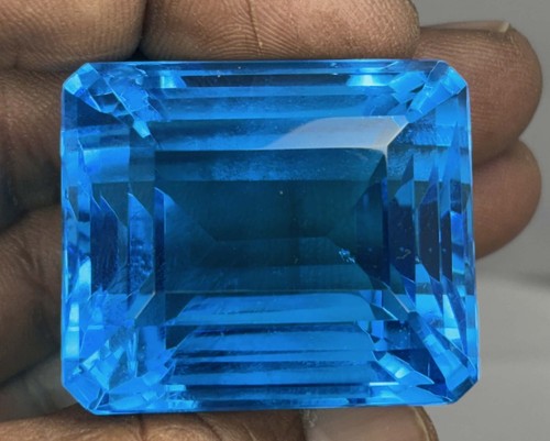 Natürlicher 243+ kt Aquamarin Brasilien Ozeanblau Smaragdschliff lose Edelstein O-3218