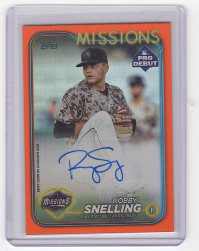 2024 Topps Pro Debut Autographs Orange Foil #PD8 Robby Snelling Auto /25 - NM-MT