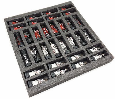 Medieval Times Crusades Red & White Armored Maltese Knights Chess Set 17  Board