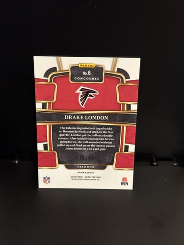 2023 Panini Select #6 Drake London Concourse Red Disco /49 Mint - Picture 2 of 3