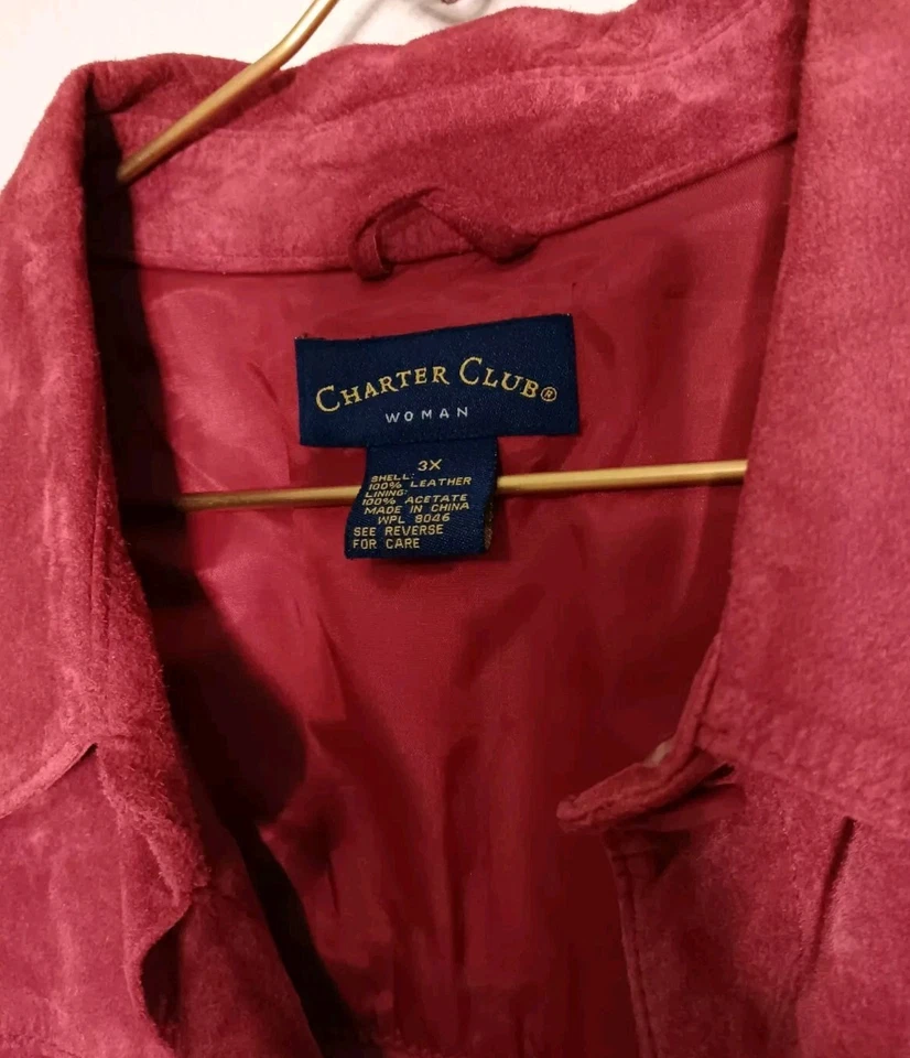 Camisa vintage de gamuza arándano Charter Club para mujer, talla 3x Foto 3 de 4