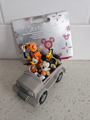 BNWT Disney Animal Kingdom Safari Mickey Donald Goofy Pluto Sketchbook Ornament
