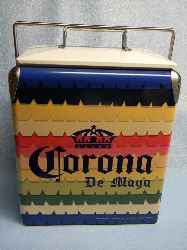 RARE NEW CORONA CINCO DE MAYA RAINBOW PRIDE BEER METAL COOLER & BOTTLE OPENER