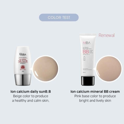 MiBa Ion Calcium Mineral BB Cream SPF50+ PA+++ 50ml Korea Cosmetics + Tracking - Picture 2 of 7