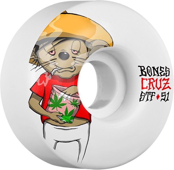 BONES CRUZ STF V2 WEEDY 51mm WHITE WHEELS SET BONES CRUZ STF V2 WEEDY 51mm WHITE WHEELS SET