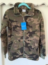 Columbia Camouflage Sherpa Zip Up Jacket Youth Unisex Size L 14-16 