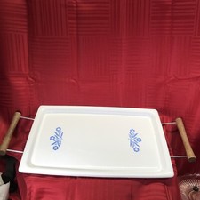 Corning Ware Blue Cornflower Broil & Bake Tray P-35-B w/ Serving Rack