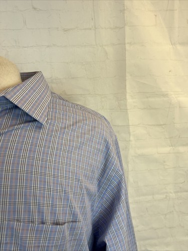 REGENT Brooks Brothers Men's Blue & Red Plaid Cotton Dress Shirt 18 - 6/7 $128 - Picture 2 of 8