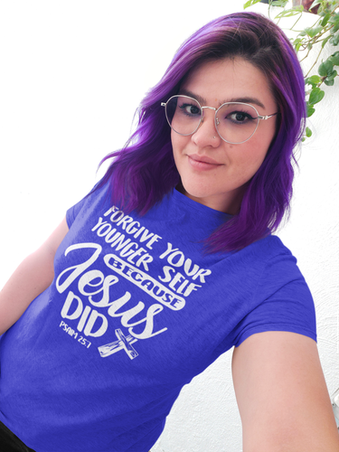 T-Shirt FORGIVE YOUR YOUNGER SELF JESUS DID - PSALM 25:1 - christliche Religion - Bild 7 von 19