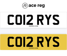 Personalised Number Plate Cherished CO12 RYS CORRY CORRYS CORR