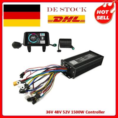 Ebike Controller 36V 48V 52V 1500W Dual Mode Sinewave LCD Display 3-mode -DE SEU