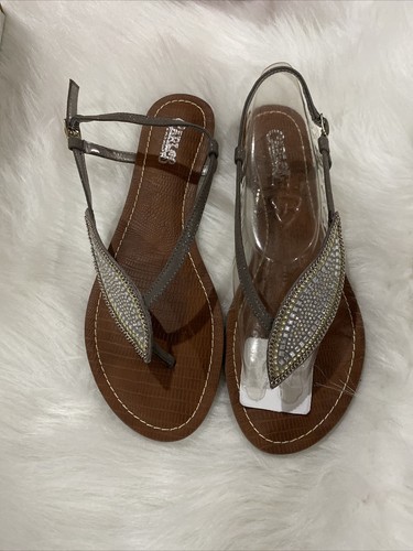NIB CARLOS SANTANA Laverne Sequin Bling Embellished Sandals Size, Pewter, 8.5M - Picture 2 of 7