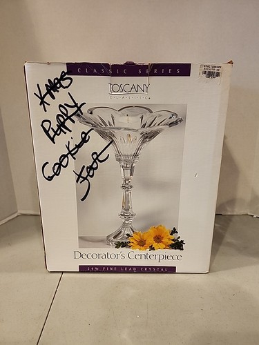 Vintage "Toscany by St. George" Kristall Sockel Schale - 11" hoch Herzstück - Bild 8 von 8
