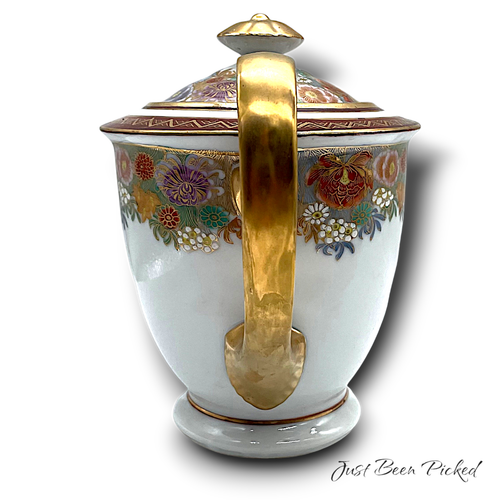 Thousand Flowers Satsuma Teapot Coffee Pot 7.25" Tall - Picture 4 of 6