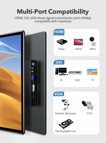 UPERFECT X Pro True Portable Monitor w/ VESA HDMI VGA DVI 15.6" 4K Touchsreen AU - Picture 2 of 11