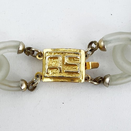 Collier maillons en verre transparent dépoli à prix réduit Archimède Seguso pour Chanel années 60 **LIRE**