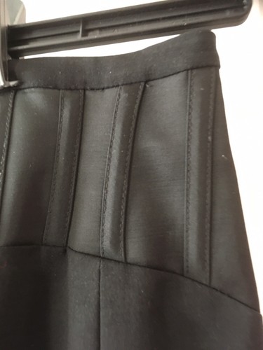 karen millen Black Fitted Boned Waist Side Zip A-line Skirt Size 10 - Picture 5 of 10