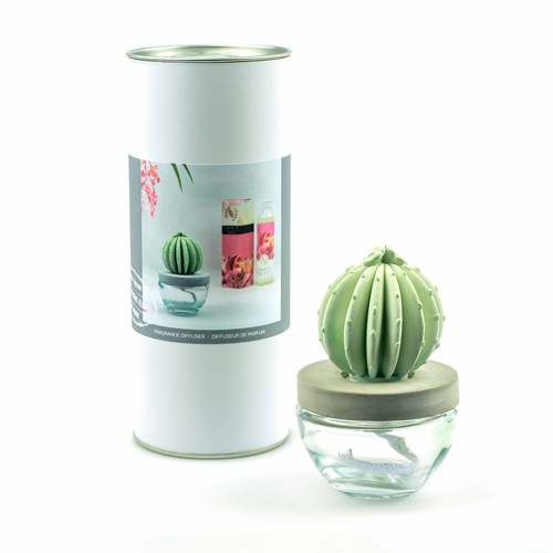 Pretty Valley Home Barrel Cactus Ceramic Diffuser Combo Honeysuckle 200ml - Picture 2 of 3