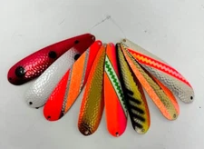 * REEF RUNNER *  STAMPED SPOON COLOR SAMPLES ' 4.75" LOT OF 8 '