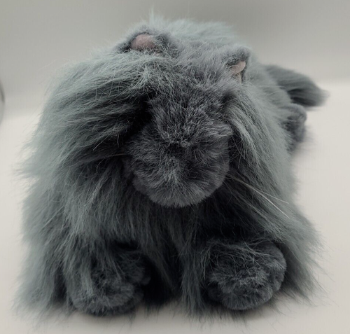 Peluche de gato persa realista azul gris americano Weco raro de colección 16' suave #5400 - Imagen 11 de 19