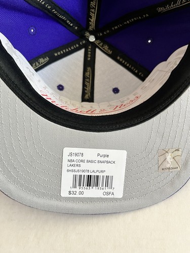 Mitchell & Ness Los Angeles Lakers Snapback Sombrero Púrpura OG Nuevo Con Etiquetas - Imagen 4 de 7