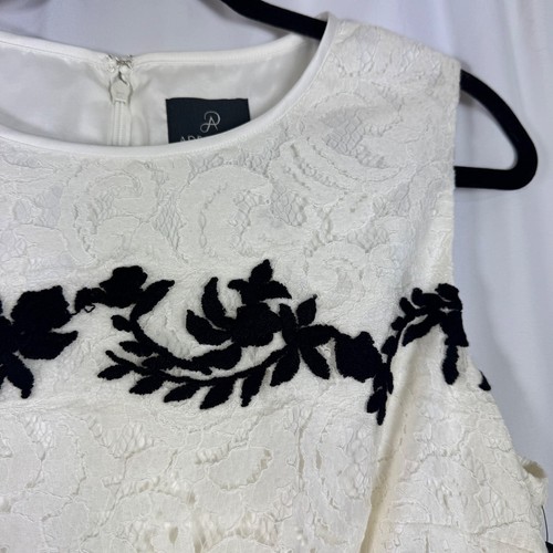 Adrianna Papell Ivory Sleeveless Lace Dress Rehearsal Dinner Bridal Shower 12 - Picture 3 of 12