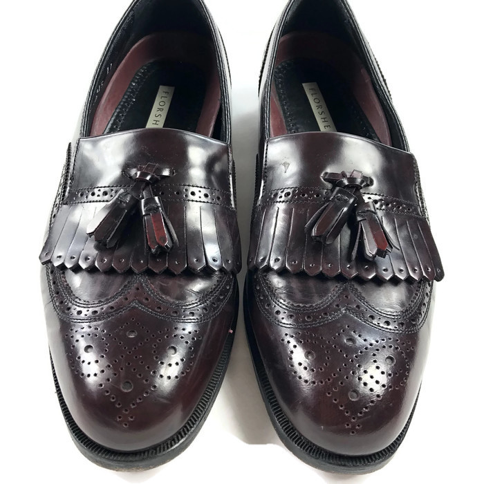 Florsheim Mens 10 D Dark Brown Leather Wingtip Loafers Florsheim Mens 10 D Dark Brown Leather Wingtip Loafers