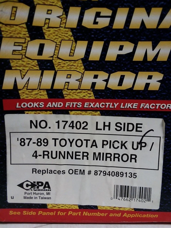CIPA 17402,LH,驾驶员侧,87-89 丰田提货/ 4-RUNNER Mirror — 第 4/4 张图片